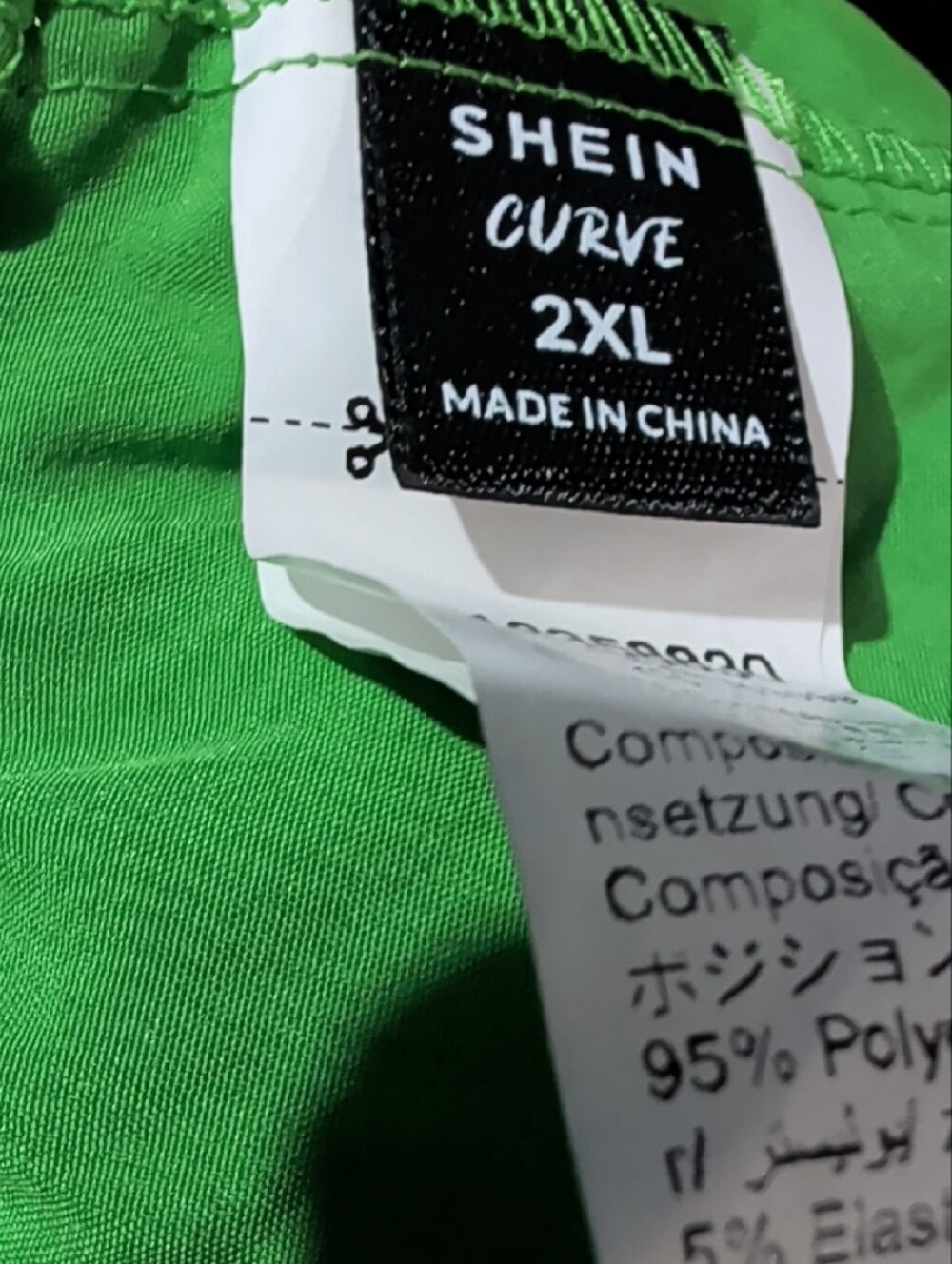 SHEIN Curve 2XL One Shoulder Lime Green Curve Dress - Picture 3 of 5